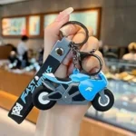 Key Chain Ring Bag Backpack Charm Car Hanging Pendant Motor Racing Boys Girls Gift- Blue Colour